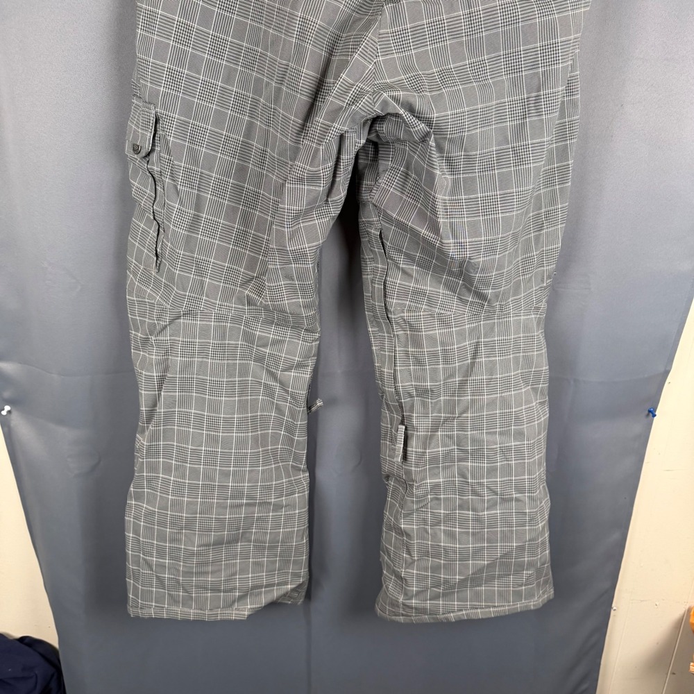 686 Mannual Snow Pants Mens Medium Grey Plaid infiDRY 10k Waterproof Cargo - Picture 10 of 11
